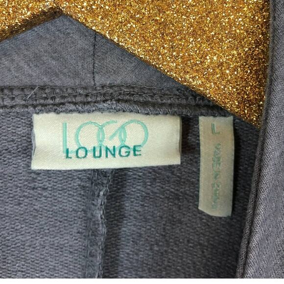 LOGO by Lori Goldstein Lounge Lagenlook Gray Draped Open Front Cozy Cardigan LG - Picture 11 of 13
